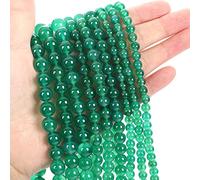 Cuentas de piedra natural, jade obsidiana, ágata, ojo de tigre, cuentas espaciadoras sueltas para hacer pulseras, collares, accesorios de 4 a 12 mm, ágata verde, 6 mm, aproximadamente 62 piezas