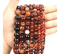 Cuentas de piedra natural, jade obsidiana, ágata, ojo de tigre, cuentas espaciadoras sueltas para hacer pulseras, collares, accesorios de 4 a 12 mm, ágata marrón, 8 mm, aproximadamente 45 piezas