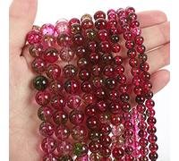 Cuentas de piedra natural, jade obsidiana, ágata, ojo de tigre, cuentas espaciadoras sueltas para hacer pulseras, collares, accesorios de 4 a 12 mm, cristal de sandía, 8 mm, aproximadamente 45 piezas