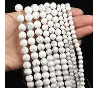 Cuentas de piedra natural, jade obsidiana, ágata, ojo de tigre, cuentas espaciadoras sueltas para hacer pulseras, collares, accesorios de 4 a 12 mm, turquesa blanca, 8 mm, aproximadamente 45 piezas