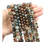 Cuentas de piedra natural, jade obsidiana, ágata, ojo de tigre, cuentas espaciadoras sueltas para hacer pulseras, collares, accesorios de 4 a 12 mm, hierba verde, 8 mm, aproximadamente 45 piezas