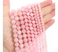 Cuentas de piedra natural, jade obsidiana, ágata, ojo de tigre, cuentas espaciadoras sueltas para hacer pulseras, collares, accesorios de 4 a 12 mm, cuarzo de cristal rosa, 4 mm, aproximadamente 92