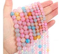 Cuentas de piedra natural, jade obsidiana, ágata, ojo de tigre, cuentas espaciadoras sueltas para hacer pulseras, collares, accesorios de 4 a 12 mm, ágata Morgan, 4 mm, aproximadamente 92 piezas