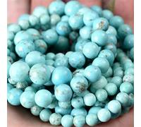 Cuentas de piedra natural, jaspe de lava, ojo de tigre, cuarzo, ágata, cuentas redondas sueltas para hacer joyas, accesorios para pulseras de bricolaje, 4-12 mm, turquesa azul, 8 mm, aproximadamente