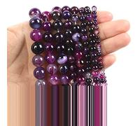 Cuentas de piedra natural para decoración del hogar, jade obsidiana, ágata, ojo de tigre, cuentas espaciadoras sueltas para hacer joyas, pulseras, collares, accesorios llenos de textura (color: color