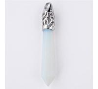 Cuentas de piedras preciosas naturales arena azul largo hexagonal pilar prisma columna punto ópalo collar colgantes hombres mujeres joyería-ópalo