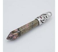 Cuentas de piedras preciosas naturales arena azul largo hexagonal pilar prisma columna punto ópalo collar colgantes hombres mujeres joyería-rodonita