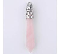 Cuentas de piedras preciosas naturales, arena azul, pilar hexagonal largo, prisma, columna, punto, collar de ópalo, colgantes, joyería para hombres y mujeres, cristal rosa