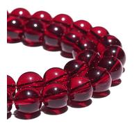 Cuentas de piedras preciosas naturales de 8 mm, cuentas de cristal rojo granate pulidas, redondas y lisas, para hacer pulseras, cuentas sueltas de 15 pulgadas