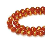 Cuentas de piedras preciosas redondas naturales, 8 mm, 43 unidades, cuentas sueltas de jade rosa redondo, for hacer joyas, pulseras, collares, pendientes y colgantes.(Red Agate Carved Dragon,8mm)