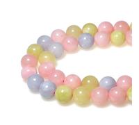 Cuentas de piedras preciosas redondas naturales, 8 mm, 43 unidades, cuentas sueltas de jade rosa redondo, for hacer joyas, pulseras, collares, pendientes y colgantes.(Mixed Color Morganite,10mm)