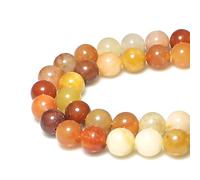Cuentas de piedras preciosas redondas naturales, 8 mm, 43 unidades, cuentas sueltas de jade rosa redondo, for hacer joyas, pulseras, collares, pendientes y colgantes.(Mixed Color Yellow Jade,6mm)