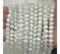 Cuentas de piedras preciosas sueltas de selenita natural 5A, casi redondas, tamaño a elegir de 6, 8 y 10 mm, accesorios para pulseras y collares, selenita L.3-10-10,5 mm (35-37 piezas)