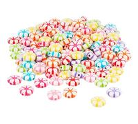 Cuentas de plástico de arandelas de flores Multicolor Opaco 11x4mm. 630u. aprox. diam. int. 1,5mm.Bote