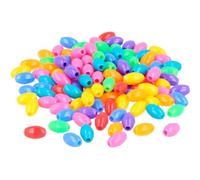 Cuentas de plástico forma de olivas Multicolor Opaco 9x6mm. 500u. aprox. diam. int. de 2mm.Bolsa
