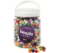 Cuentas de pony, D: 10 mm, tamaño de agujero 4,5 mm, colores asstd, 430 g, 700 ml