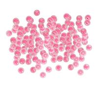 Cuentas de resina para la fabricación de joyería DIY, cuentas sueltas redondas de 8 mm con acabados esmerilado y brillante, paquete a granel de 500 g con orificio de 2 mm para (Rosa helada roja)