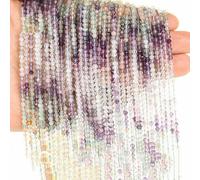Cuentas de rubíes facetados naturales, pequeñas cuentas sueltas de apatita y amazonita para la fabricación de joyas, accesorios para pulseras DIY - Fluorita degradada - 3,0 mm (aproximadamente 120