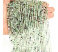 Cuentas de rubíes facetados naturales, pequeñas cuentas sueltas de apatita y amazonita para la fabricación de joyas, accesorios para pulseras DIY - Fluorita L.1-3.0mm (aproximadamente 120 piezas)