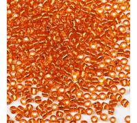 Cuentas de semillas a granel, 110 gramos, alrededor de 1600 unidades, cuentas de cristal naranja 6/0 de 4 mm para hacer aretes, pulseras, colgantes, joyas de cintura, cuentas de semillas hechas a mano