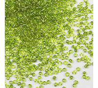 Cuentas de semillas a granel, 110 gramos, alrededor de 3500 unidades, cuentas de cristal verde oliva 8/0 de 3 mm para hacer aretes, pulseras, colgantes, joyas de cintura, cuentas de semillas hechas a