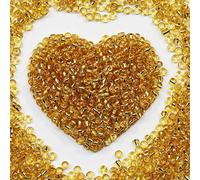 Cuentas de semillas doradas transparentes de 4 mm para hacer joyas, 110 g, alrededor de 1600 piezas, artesanía de cristal 6/0 para hacer aretes, pulseras, colgantes, joyas de cintura, cuentas de