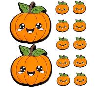 Cuentas de silicona para Halloween, 14 piezas de 1, 2 x 1, 2 cuentas planas de calabaza con hoja, silicona suave antideslizante para Halloween, calabazas lindas para pulseras, collares, suministros de