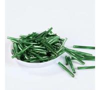 Cuentas de tubo corneta vidrio, cuentas espaciadoras, 36 piezas/lote cornetas checas 2,5 mm x 25, semilla 0/8 for fabricación joyas, accesorios costura prendas bricolaje for mujeres(09 Dark Green)