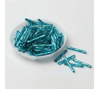 Cuentas de tubo corneta vidrio, espaciador, 10 g/paquete 25mm, semilla cornetas checas for fabricación joyas, accesorios costura prendas DIY for mujer(Turquoise)