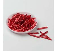 Cuentas de tubo corneta vidrio, espaciador, 10 g/paquete 25mm, semilla cornetas checas for fabricación joyas, accesorios costura prendas DIY for mujer(Red)