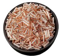 Cuentas de tubo corneta vidrio, espaciador, 20 g/lote, 4,5mm, 6mm, colores, semillas sueltas cornetas largas for fabricación joyería, adorno costura prendas DIY(Peach,20grams 6mm long)