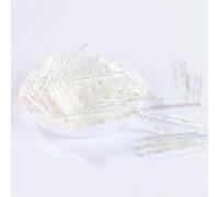 Cuentas de tubo corneta vidrio, espaciador, 36 unids/lote, 2,5mm x 25mm, cornetas semillas checas torcidas, fabricación joyas DIY/accesorios costura prendas mujer(AB Transparent)