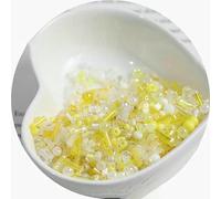 Cuentas de tubo corneta vidrio, espaciadoras, Tubo cuentas arroz 10/30G mezclado, Collar pulsera sueltas hechas a mano Paquete material redondas(Yellow,10 grams)