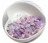 Cuentas de tubo corneta vidrio, espaciadoras, Tubo cuentas arroz 10/30G mezclado, Collar pulsera sueltas hechas a mano Paquete material redondas(Purple powder,10 grams)