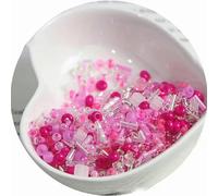 Cuentas de tubo corneta vidrio, espaciadoras, Tubo cuentas arroz 10/30G mezclado, Collar pulsera sueltas hechas a mano Paquete material redondas(Rose red,30 grams)