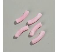 Cuentas de tubo cristal, cuentas espaciadoras, 20 piezas fino acrílico 8 mm, sueltas doblado resina doble color for pulsera bricolaje, collar, accesorios joyería(Light pink)