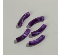 Cuentas de tubo cristal, cuentas espaciadoras, 20 piezas fino acrílico 8 mm, sueltas doblado resina doble color for pulsera bricolaje, collar, accesorios joyería(Deep purple)