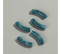 Cuentas de tubo cristal, cuentas espaciadoras, 20 piezas fino acrílico 8 mm, sueltas doblado resina doble color for pulsera bricolaje, collar, accesorios joyería(Marble blue)