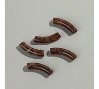 Cuentas de tubo cristal, cuentas espaciadoras, 20 piezas fino acrílico 8 mm, sueltas doblado resina doble color for pulsera bricolaje, collar, accesorios joyería(Marble brown)