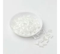 Cuentas de tubo cristal, cuentas espaciadoras, 200 piezas color blanco 0.079 x .236 in, leptospira espaciador semillas sueltas for hacer joyas, accesorios ropa bricolaje