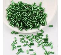 Cuentas de tubo cristal, cuentas espaciadoras, 600/900 piezas 0.079 x .157 in 236 in, checo, cilíndrico, espaciador corneta for bricolaje, confección vestidos, nuevo(Dark Green,2x4.0mm 900pcs)