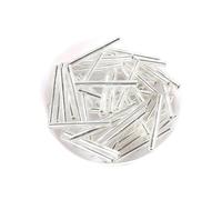 Cuentas de tubo de cristal checo de color plateado, cuentas largas sueltas, accesorios de joyería para hacer horquillas, collares, bodas, materiales para abalorios, 3 x 25 mm, 10 g