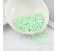 Cuentas de tubo de cristal, espaciador, 200 Uds. Tranparent 2 * 6mm núcleo de plata, joyería de bordado de semillas checas, accesorios de ropa DIY(Mint Green)