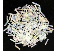 Cuentas de tubo de cristal, espaciador, color transparente brillante, 2x6mm, 9mm, 11mm, núcleo blanco torcido, joyería de semillas checas, accesorio de ropa, 20g(2x9mm 20g 300pcs)