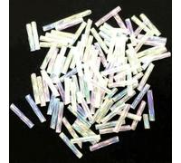 Cuentas de tubo de cristal, espaciador, color transparente brillante, 2x6mm, 9mm, 11mm, núcleo blanco torcido, joyería de semillas checas, accesorio de ropa, 20g(2x11mm 20g 200pcs)