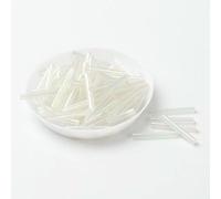 cuentas de tubo de vidrio, Espaciador, 48 Unids/lote 2,5 * 20 mm de Largo Tamaño Núcleo Plata Semilla Checa for Accesorios Ropa Joyería 6 Colores Disponibles(Ab Transparent)