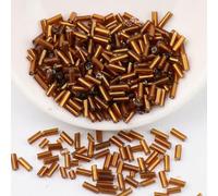 cuentas de tubo de vidrio, Espaciador, checo encantador de 2x4,0 mm/2x6 mm for coser en decoración vestidos bordados bricolaje(Bruin,2x4.0mm 900pcs)