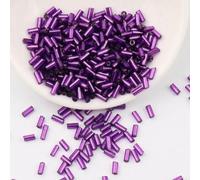 cuentas de tubo de vidrio, Espaciador, checo encantador de 2x4,0 mm/2x6 mm for coser en decoración vestidos bordados bricolaje(Dark Purple,2x4.0mm 900pcs)