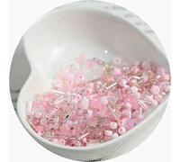 Cuentas de tubo vidrio Espaciador Arroz mezclado DIY | Mezcla de arroz multicolor de 10 y 30 g: pulsera, collar, pendiente, fabricación de joyas DIY(Roze,10 grams)