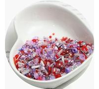 Cuentas de tubo vidrio Espaciador Arroz mezclado DIY | Mezcla de arroz multicolor de 10 y 30 g: pulsera, collar, pendiente, fabricación de joyas DIY(Fuchsia,10 grams)